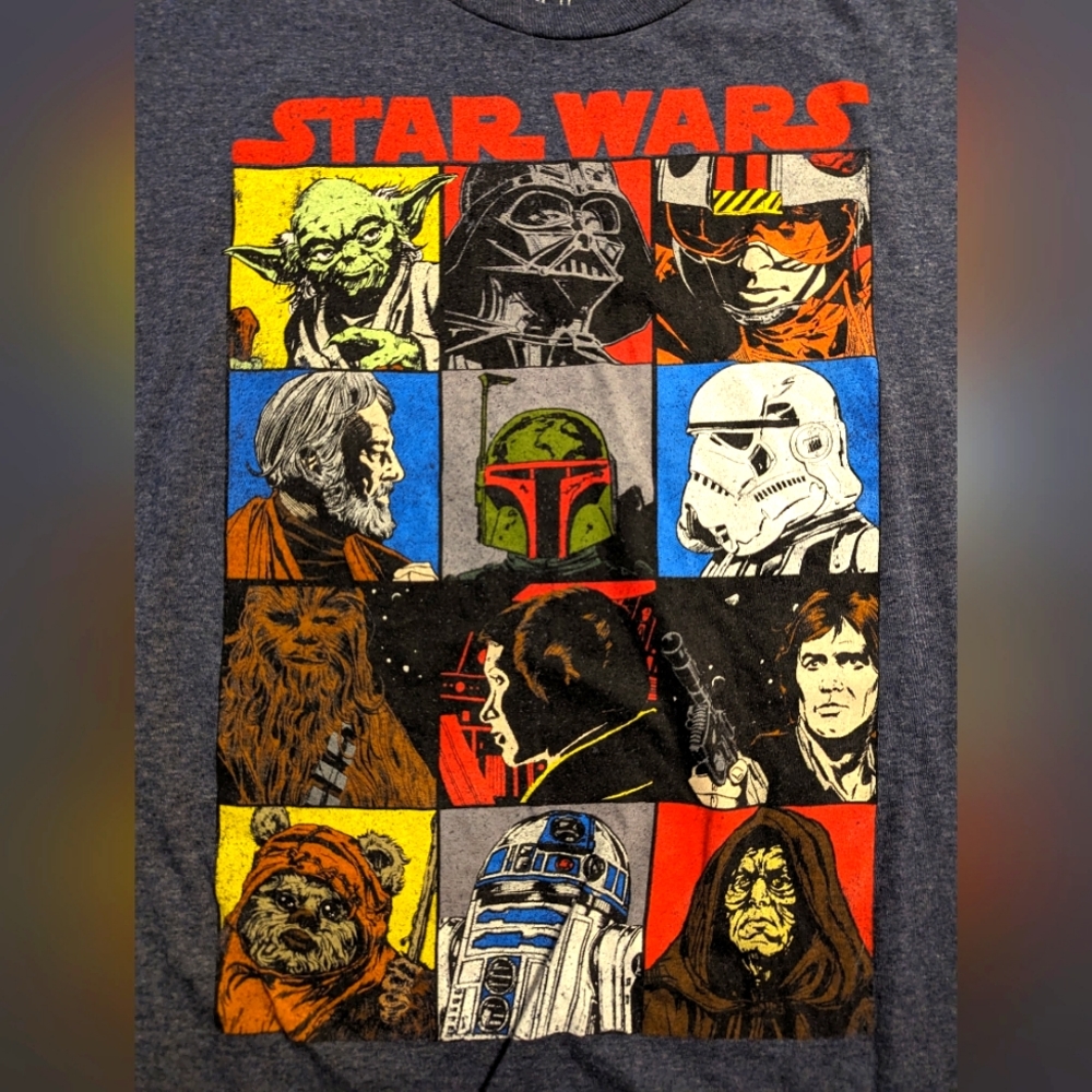 Star Wars T-Shirt Unisex Grey Size Large